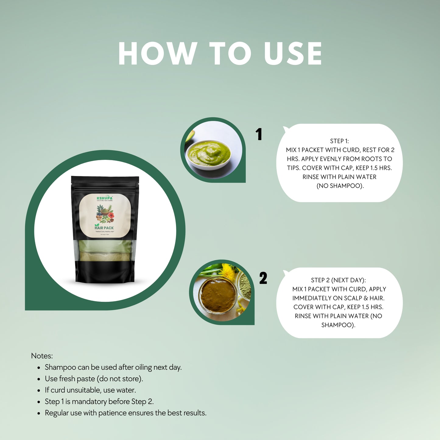 Natural Ayurvedic Hair Pack ∣ Ammonia-Free Indigo, Henna & Amla for Strength, Shine & Greying Control. | 65 GM