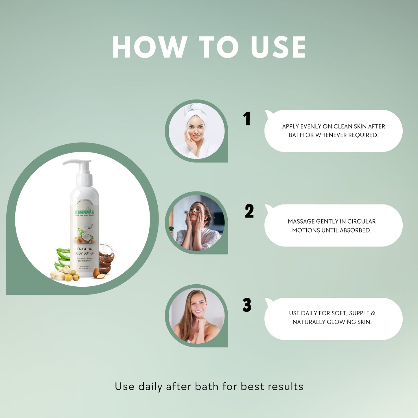 200 ML Snigdha Body Lotion ∣ Shea Butter, Wheatgerm Oil & Aloe Vera ∣ Non-Greasy, 24-Hour Deep Hydration