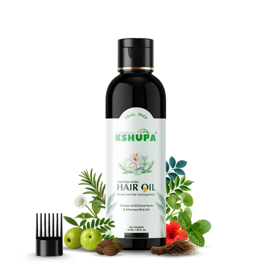 50 ML TRIAL PACK 50ML HANDMADE AYURVEDIC HAIR OIL | 32 Ayurvedic Herbs & 8 Cold-Pressed Oils | Anti Hair Fall & Hair Growth