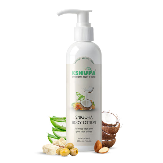 200 ML Snigdha Body Lotion ∣ Shea Butter, Wheatgerm Oil & Aloe Vera ∣ Non-Greasy, 24-Hour Deep Hydration