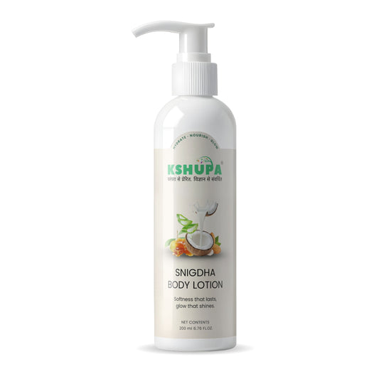 200 ML Snigdha Body Lotion ∣ Shea Butter, Wheatgerm Oil & Aloe Vera ∣ Non-Greasy, 24-Hour Deep Hydration